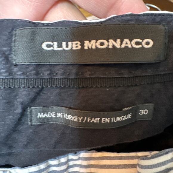 Club Monaco Straight Leg Pant Gray/white seersucker Striped Cotton Size 30 - Picture 4 of 5